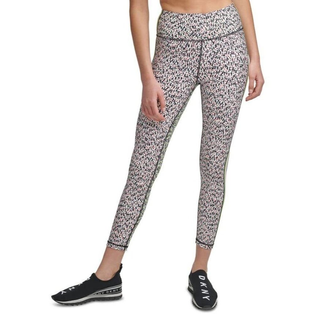 DKNY womens Printed Side-Striped Legging, Slate Heather, Size S